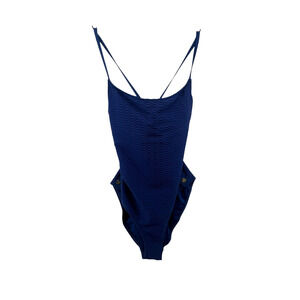 Bleu Rod Beattie Size 14 Swimsuit One Piece Open Back Criss Cross Underwire Bust